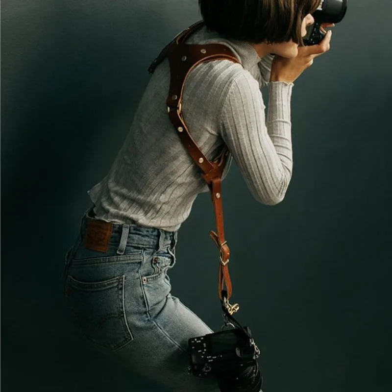 Universal Genuine Leather Camera Shoulder Strap Belt DSLR Digital