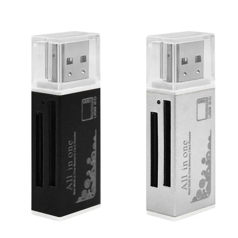 Кард-ридер мульти Функция Алюминий USB Портативный 4-в-1 кард-ридер адаптер для Micro SD карты/устройство для считывания с tf-карт адаптер