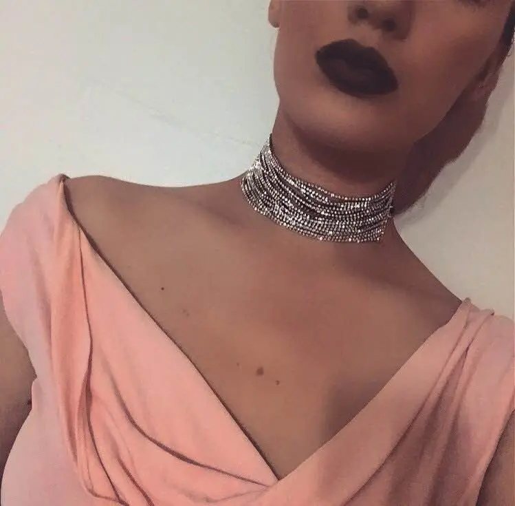 

Europe And America Fashion Parts Choker European Version of Cool Element Cool GIRL'S Necklace Diamond Set Multilayer Necklace