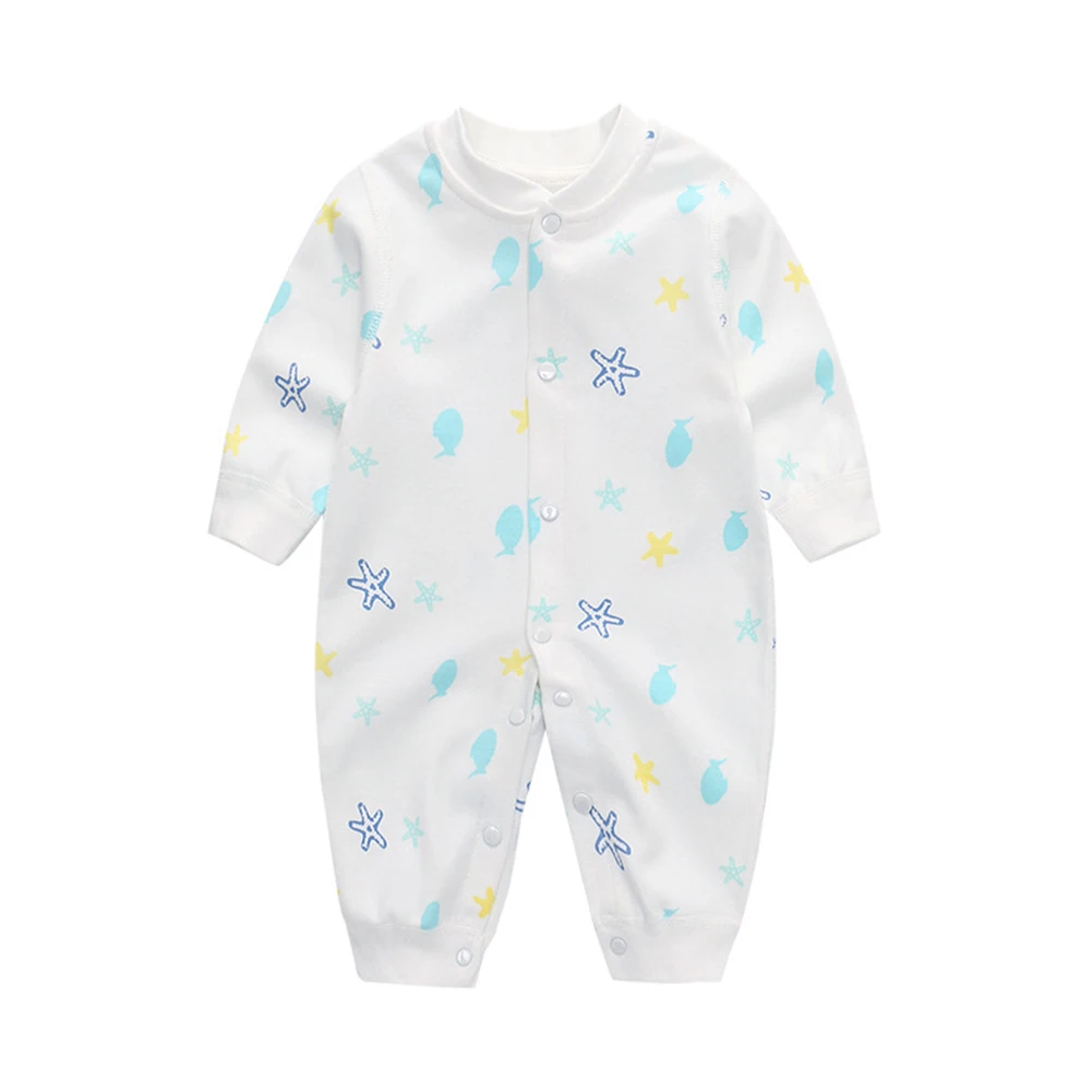 Infant Fruit Fish Print Baby Onesies Cotton Soft Spring Autumn0-24 Months Clothes Pajamas Casual Cute Daily Romper | Детская одежда и