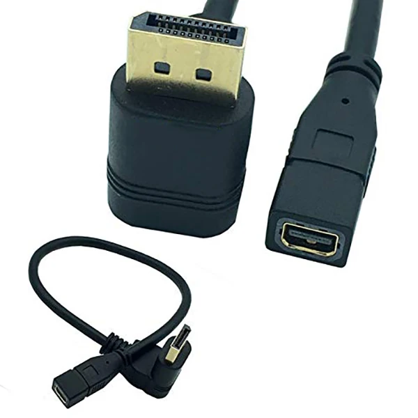 Displayport Мужской 90 градусов локоть к Mini Displayport Женский Кабель-Удлинитель 0,3 м
