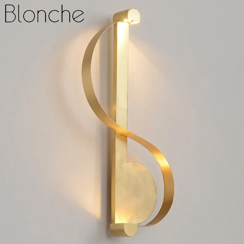 Настенная Светодиодная лампа Blonche в скандинавском стиле золотистое