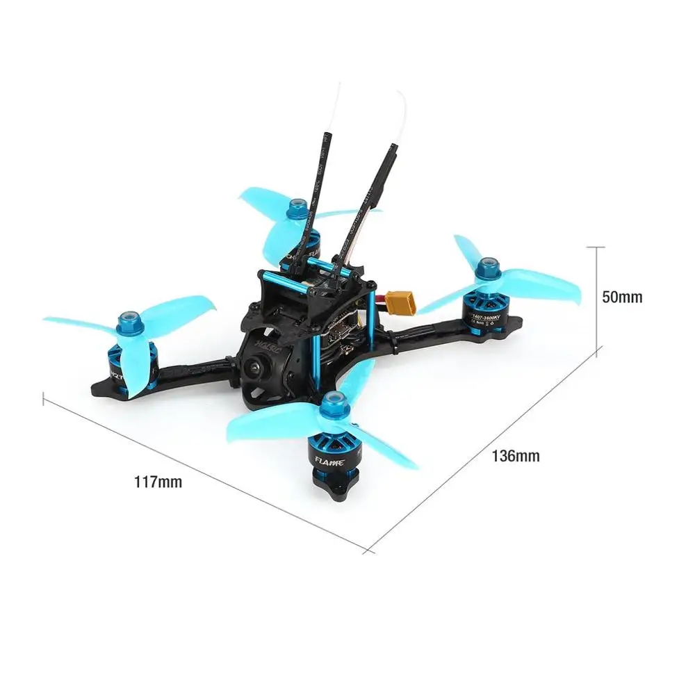 HGLRC XJB-145MM FPV гоночный Дрон BNF совместимый, Flysky A8S V2 приемник и мини камера переключаемый VTX BNF версия синий Квадрокоптер