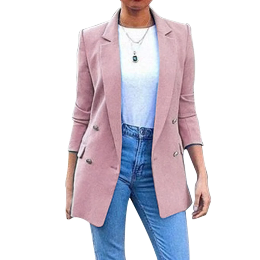 

CALOFE Blazer Womens Suit Jackets Long Solid Coats Office Ladies Turn Down Collar Jackets Casual Female Outerwear Suit Blazer