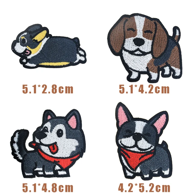 Corgi / dachshund / husky Patch Embroidery Patches For Clothing Cute Dog Animal Iron-On Patches On Clothes 4