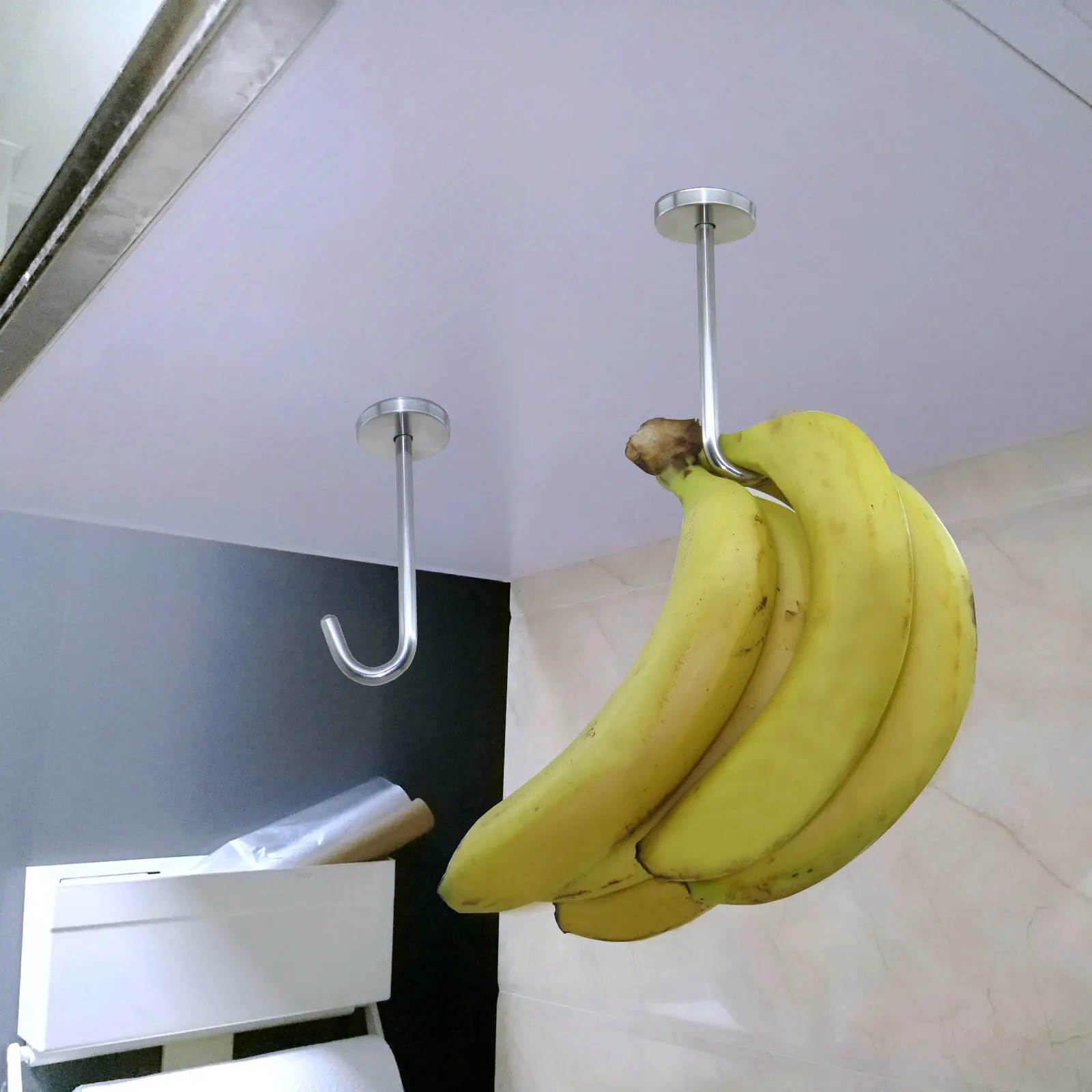 Stainless Steel Hanger Hook Organizer Under Cabinet for Banana or Heavy Kitchen 