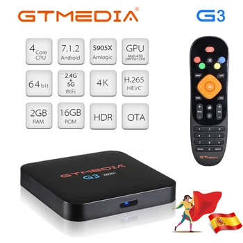 

Android 7.1 G3 Bluetooth TV Box Google Assistant Youtube 4K 3D Wifi 2.4G&5G 2GB RAM 16G Play Store Top Box Xtream for GTPlayer