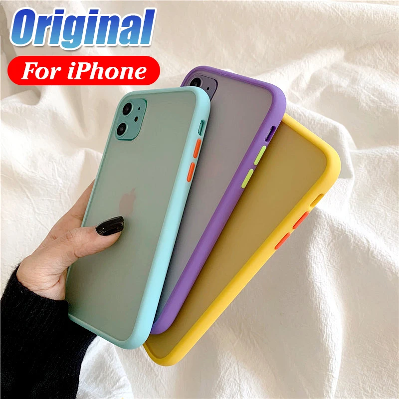 Роскошный противоударный чехол для телефона iPhone SE 11 Pro X XR XS Max 8 7 6 6s PLus матовый
