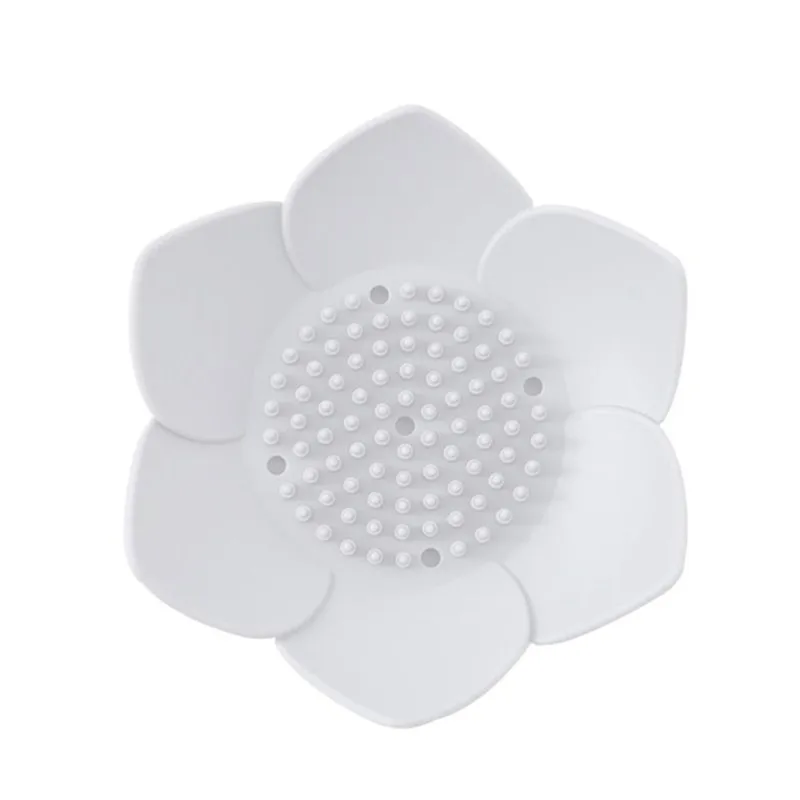 1 шт. серый белый гибкий силиконовый Ванная комната Душ мыльная коробочка, мыльница для хранения лоток держатель слива цветок мыльница - Цвет: Белый