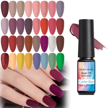 

NICOLE DIARY 8ml UV Gel Nail Polish Matte Top Coat UV Gel varnish Hybrid Soak Off Nail Art Varnish UV LED Gel Art Gel