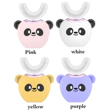 360 автоматическая электрическая зубная щетка для детей, u-образный 4 режима, зубная щетка для детей, usb зарядка, отбеливание зубов