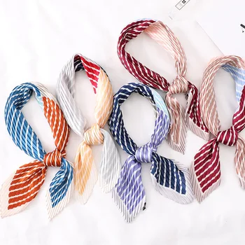 

Mixed Colors Plaid Scarf Women's Business Neckerchief Versitile Fashion Finale Kerchief Diagonal Stripes Silk Scarves