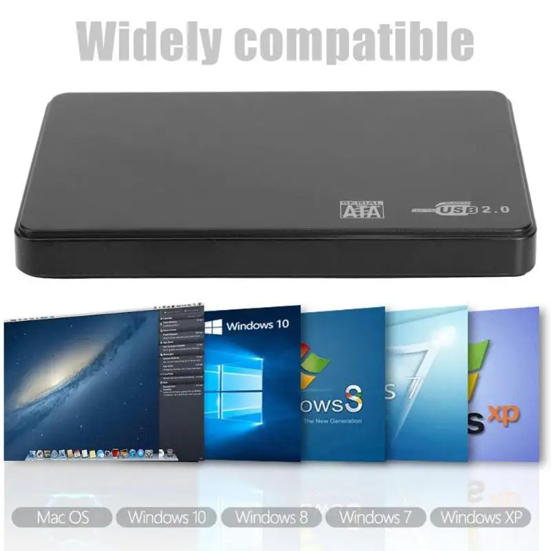 Жесткий диск SSD чехол 2,5 дюймов жесткий диск Корпус SATA USB2.0 Внешний жесткий диск коробка жесткий диск чехол для ноутбука ПК Windows Mac OS