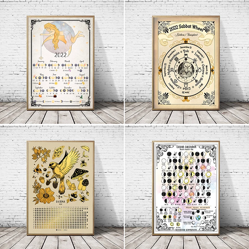 pintura-en-lienzo-con-p-ster-de-calendario-lunar-2022-cuadro-con
