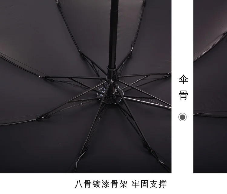 Umbrella Women's Black Umbrella New Style Vinyl Parasol Manufacturers Wechat Business a Generation of Fat