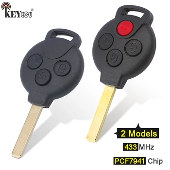 Keyforkess 434MHz 7941 Chip KR55WK45144 sostituzione 3 4 pulsanti telecomando per auto portachiavi per Mercedes Benz Smart 451