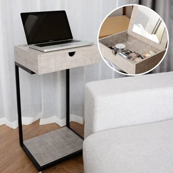 

Portable bedside table with wheel bedroom dormitory bedside multi-functional laptop table