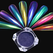 1 коробка голографическая блестящая пигментная пудра для ногтей блестящая Лазерная хромированная зеркальная пудра для ногтей лак для ногтей пыль украшения для ногтей