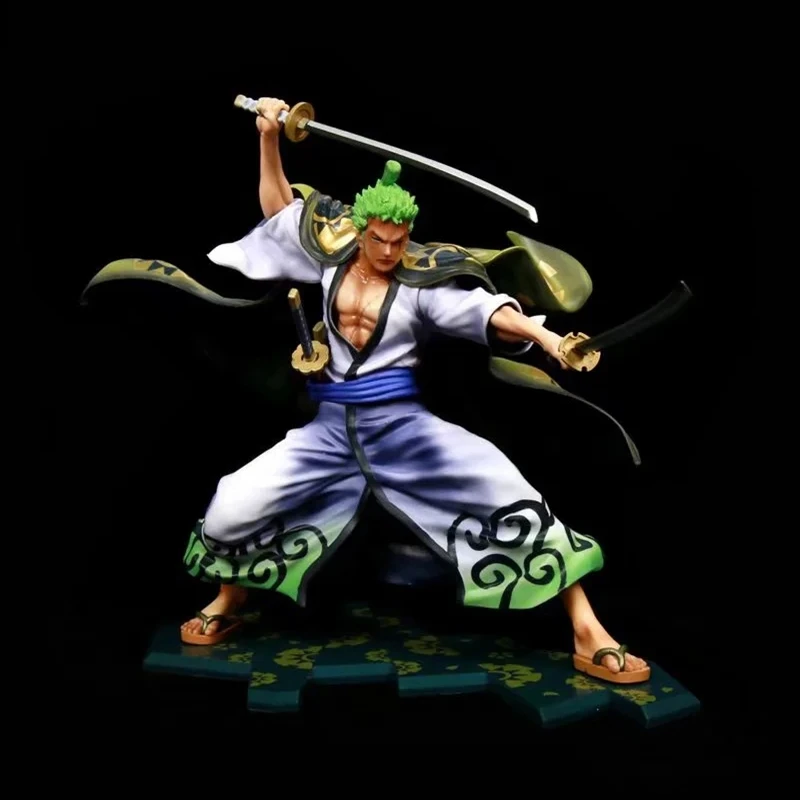 Anime One Piece Wano Zoro Kimono Roronoa Zoro Battle Ver Pvc Action Figure Collection Model Toys Doll 24cm Action Figures Aliexpress