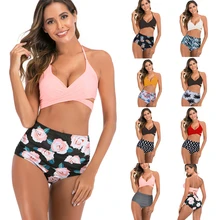 High Waist Bikinis Women Sexy Swimsuit Floral Bathing Suits Printed Biquini 2020 Sexy Women Swimming Suit Backless Swimwear S-XL High Waist Bikinis Women Sexy Swimsuit Floral Bathing Suits Printed Biquini 2020 Sexy Women Swimming Suit Backless Swimwear S-XL