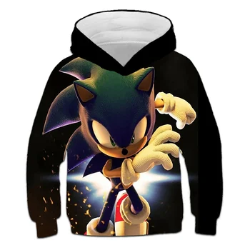 

4 to 14Y girl fall clothes 2020 Sonic The Hedgehog thin hoodies 3D print boys hoody polyester pullover tops