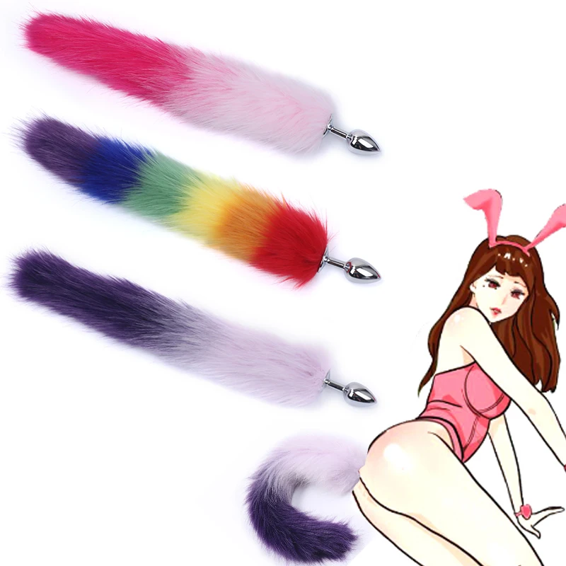 No Vibrator Fox Butt Plug Anal Tail Metal Ball Beads Bunny Smooth Touch Adult Sex Toys For Woman Men Gay |