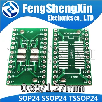 

100pcs SOP24 SSOP24 TSSOP24 to DIP24 PCB Pinboard SMD To DIP 0.65mm/1.27mm to 2.54mm DIP Pin Pitch PCB Board Transfer Board