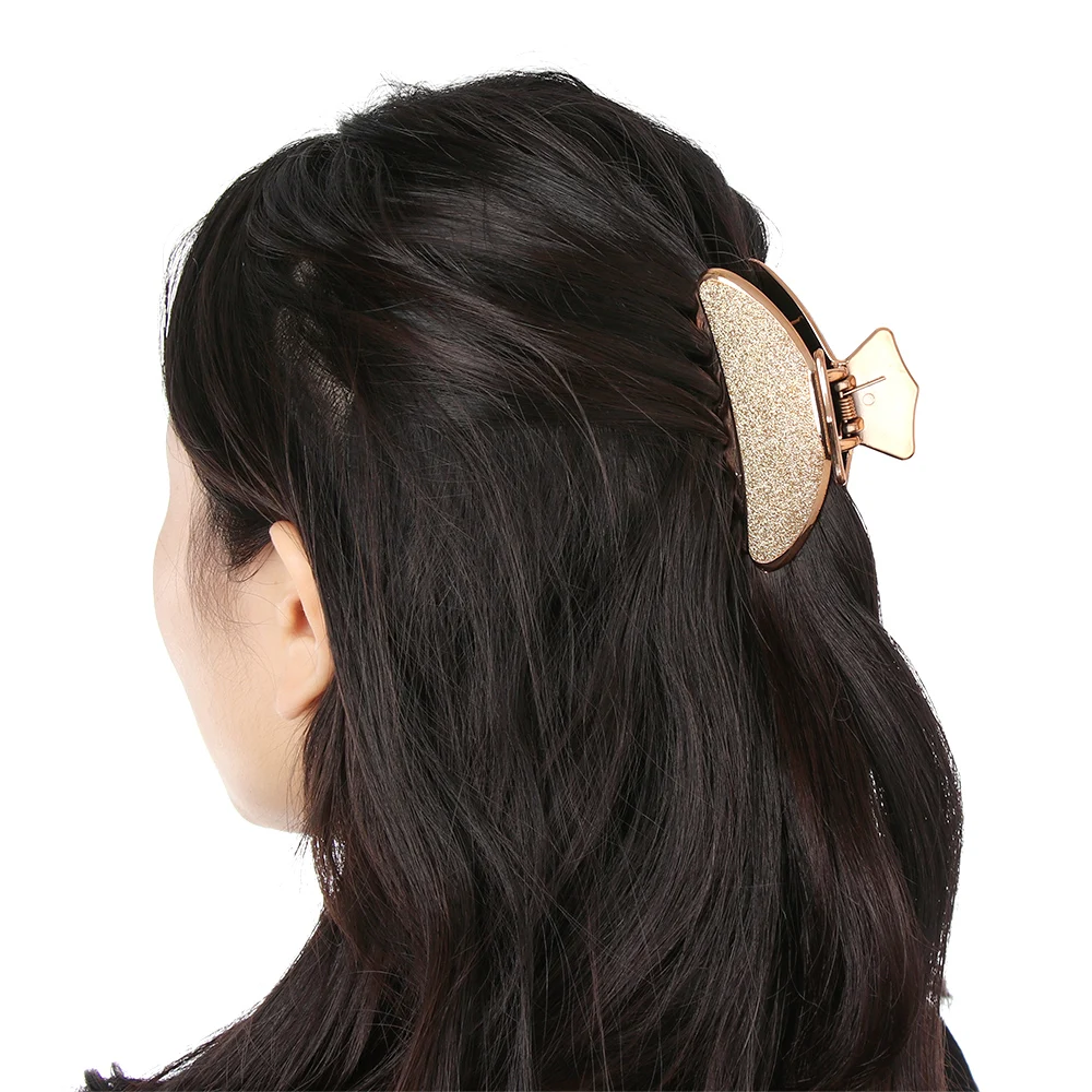 Glitter Colorful Girls Hairpins Crab Hair Claw Clamp Women Barrettes Scrub Hair Clips Hairgrip Face Wash Makeup Hair Accessories