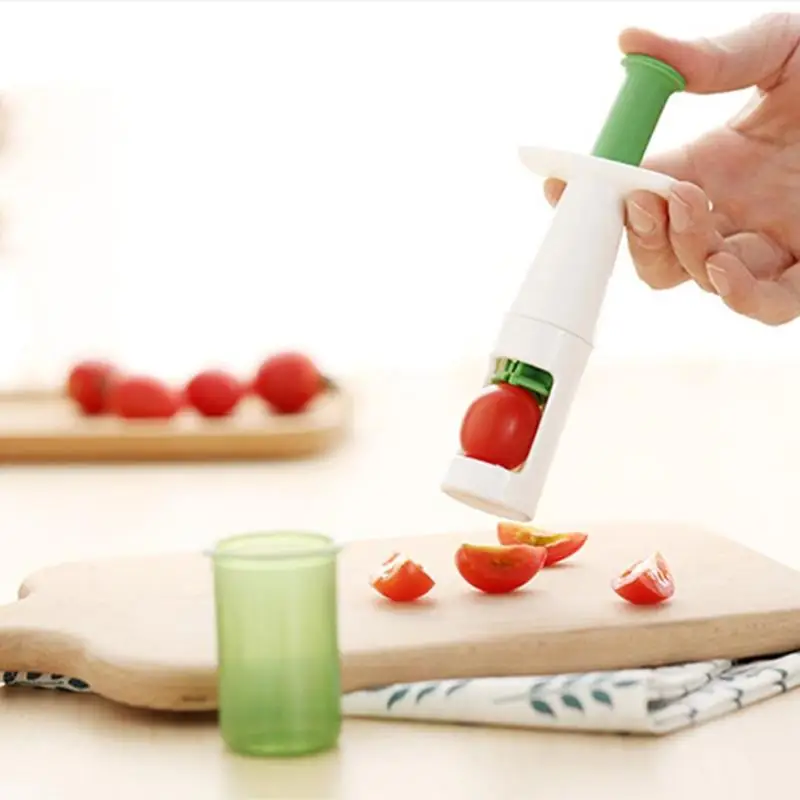 

Multifunctional Stainless Steel Grape Slicer Fruit Manual Chopper Cherry Tomato Cutter Kitchen Gadgets Tool Baby Food Mills