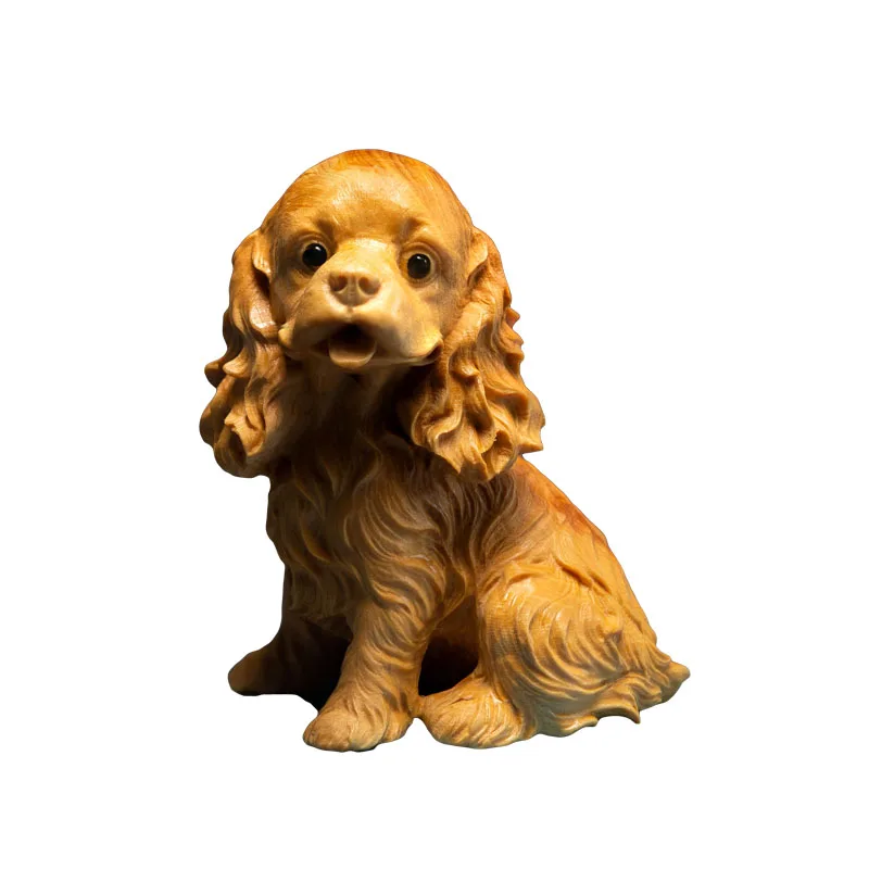 

Poodle boxwood carving home decoration crafts creative puppy wenwan hand pieces boutique car ornaments