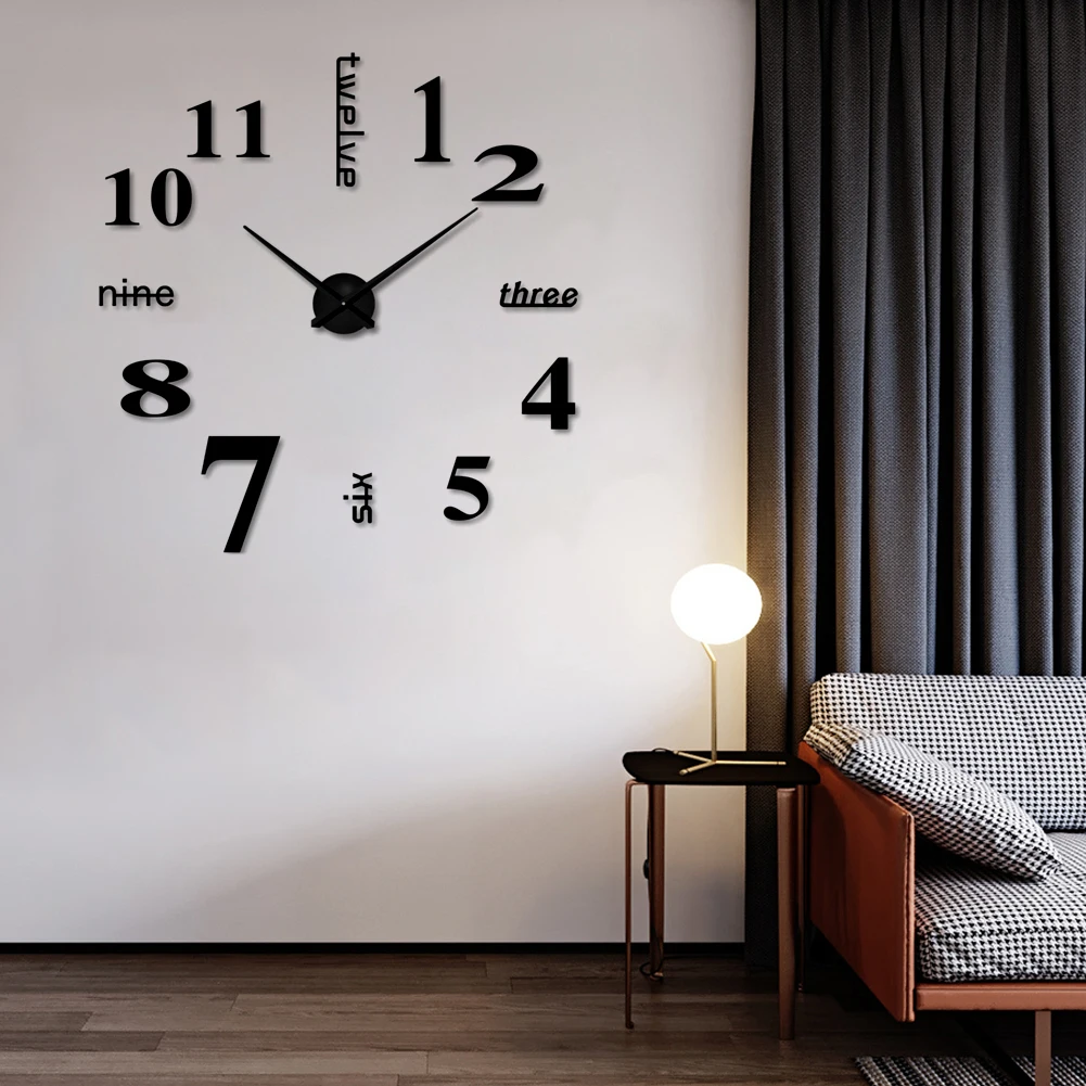 3D настенные часы зеркальная Настенная Наклейка s креативные сделай сам съемная