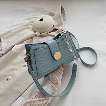 

Crocodile Pattern PU Leather Crossbody Bags For Women 2020 Summer Designer Wild Chain Handbags Lady Shoulder Travel Bag Tote Sac
