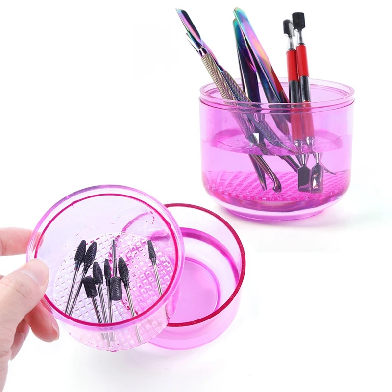 1Pcs Nail/Needle Sterilizer Disinfection Storage Box Nail/ Needle Bits Cleaning Tool Accessories Manicure Clean Nail/Needle To