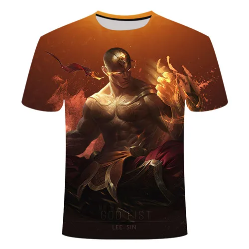 Esports игровая Лига Легенд yasuo leesin Thresh 3D печать футболка мужская детская футболка большой размер 6XL игра команда рубашка - Цвет: TXK154