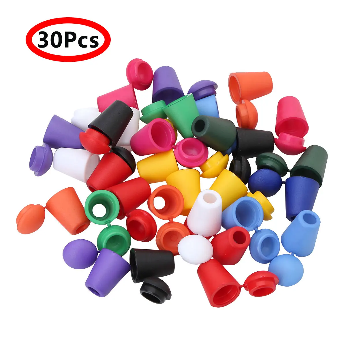 30Pcs Cord End Bell Stopper with Locking Lid Plastic Toggle Clip for Paracord Clothes Bag Sports Wear Shoes Accessories | Дом и сад