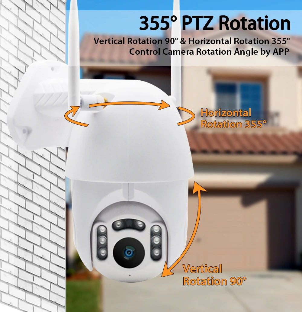 

1080P PTZ IP Camera Wifi Outdoor Speed Dome Wireless Wifi Security Camera Pan Tilt 4X Digital Zoom 2MP Network CCTV Surveillance