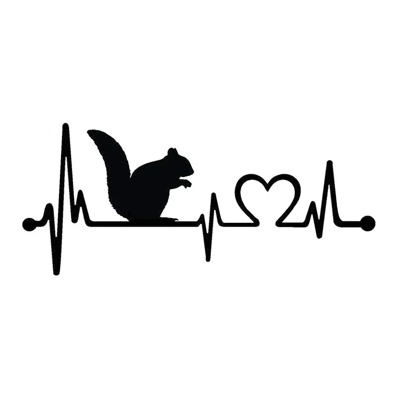

20.3cm*8.9cm Squirrel Heartbeat Monitor Motorcycle Stickers Decals