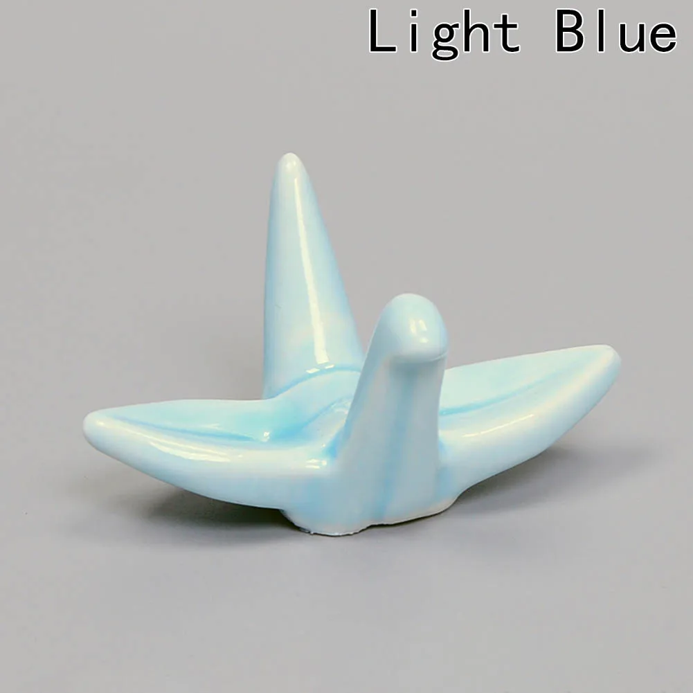 1Pcs Creative Paper Crane Shape Ceramics Chopsticks Rest Spoon Forks Knife Rest Holder Lovely Rack Stand Kitchen Accessory