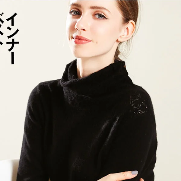 Женский джемпер Sueter Mujer Invierno, джемпер с высоким воротом, свитер в Корейском стиле, пуловер Sueter De Mujer Moda Harajuku, вязаный - Цвет: Black