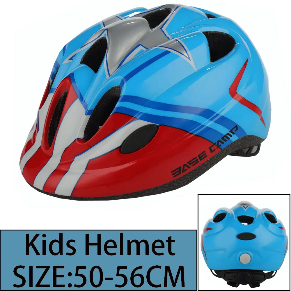 BASECAMP Детский велосипедный шлем сверхлегкий Детский велосипедный шлем casco bicicleta для катания на коньках скутер наружный шлем - Цвет: Blue