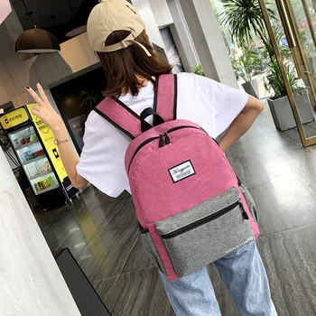 

New 3 Pc/set Anti Theft Backpack Men Women Casual Backpack Travel School Laptop Canvas Backpack Student Book-Bags Sac A Dos