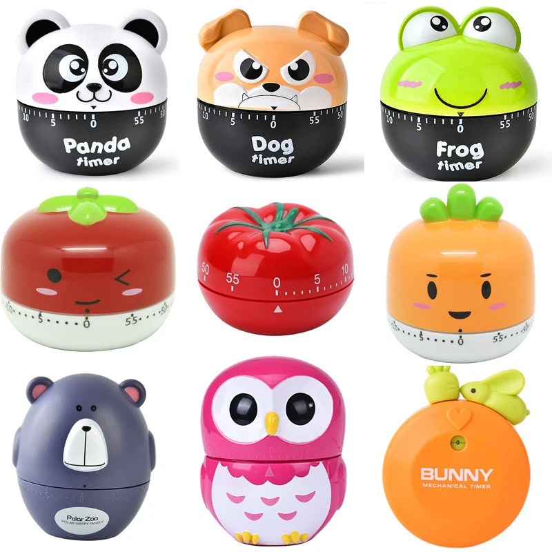 

Cartoon Animal Vegetable Shape 60 Minute Timer Easy Operate Kitchen Timer Cooking Baking Helper Kitchen Tools Home Decoration