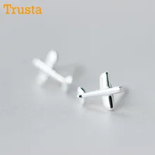 Trusta, 925 пробы, серебряные ювелирные изделия, модные милые миниатюрные серьги-гвоздики 8 мм X 6 мм, серьги в виде самолета, подарок для дочери, девочки, DS42