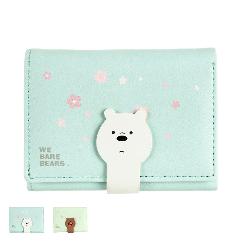 MINISO We Bare Bears-cartera pequeña para mujer, tarjetero, de estilo Anime, a la moda - AliExpress