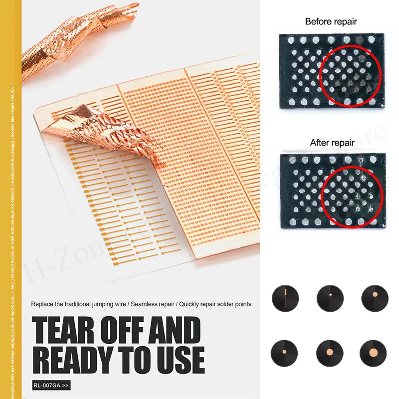 

RELIFE RL-007GA Dot Repairing Solder No looping repair spot welding piece Jumping wire solder points Seamless repair for phone