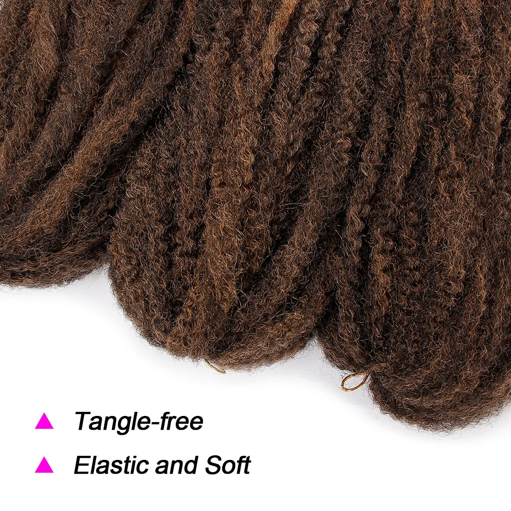Black Star Hair Marley Hair for Twists Afro Kinky Twist Crochet Hair 18 Inch Ombre Synthetic Kanekalon Braiding Hair Extensions