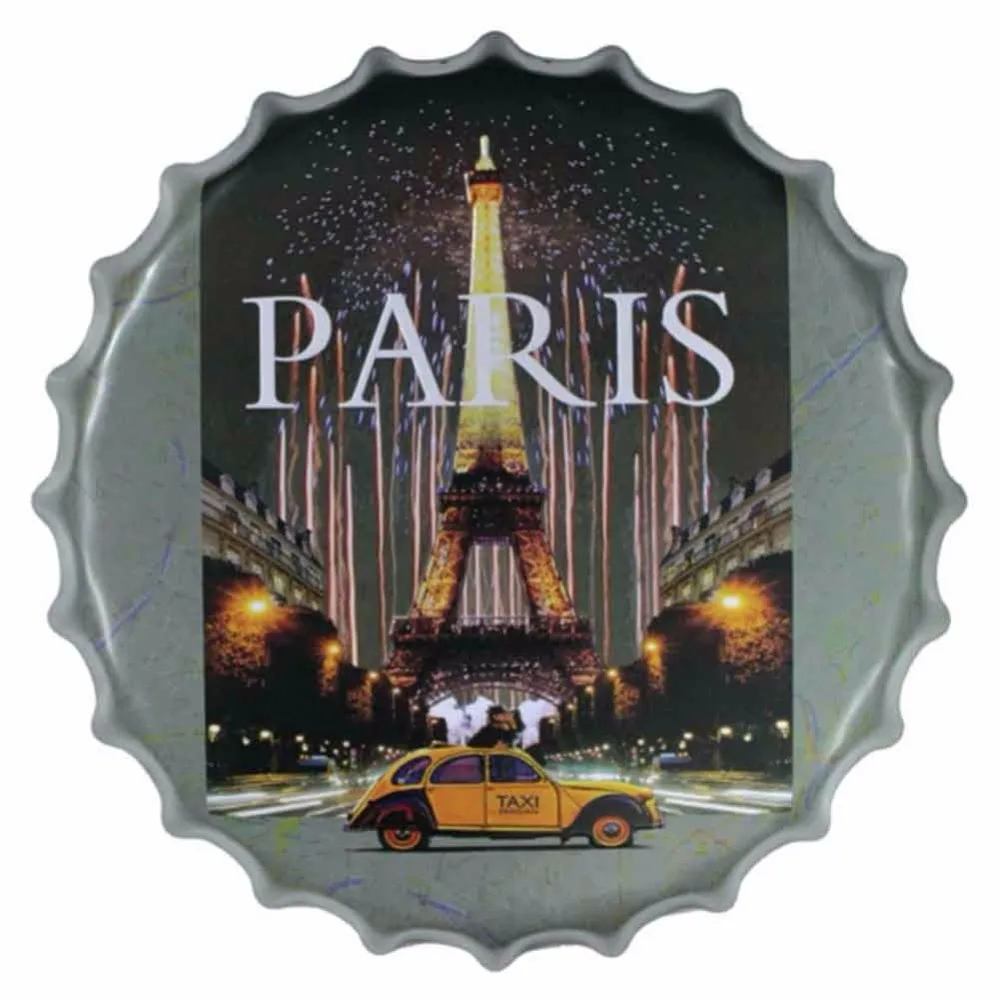 P2018 Creative Big Bar Beer Caps Hanging Ornaments Tinplate Cafe Shop Wall Decor 40 CM In Diameter Style Retro Strap PGM
