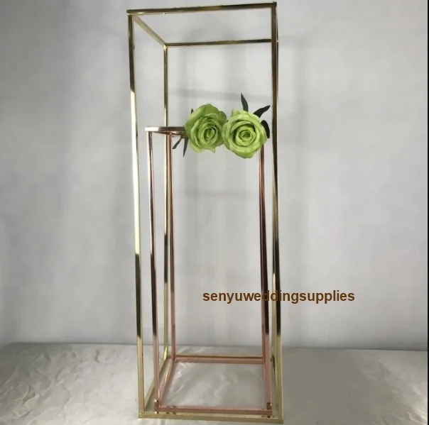 8pcs) new column gold wedding pillar flower stand walkway stand wedding decoration& event party centerpiece senyu1336