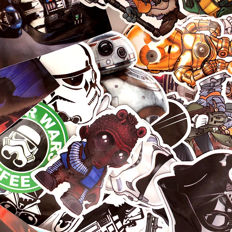 35 шт. стикер STAR WARS s Pack персонажи фильмов наклейка для самодельный скейтборд мотоцикл ноутбук багаж стикер с рисунком из мультфильма наборы