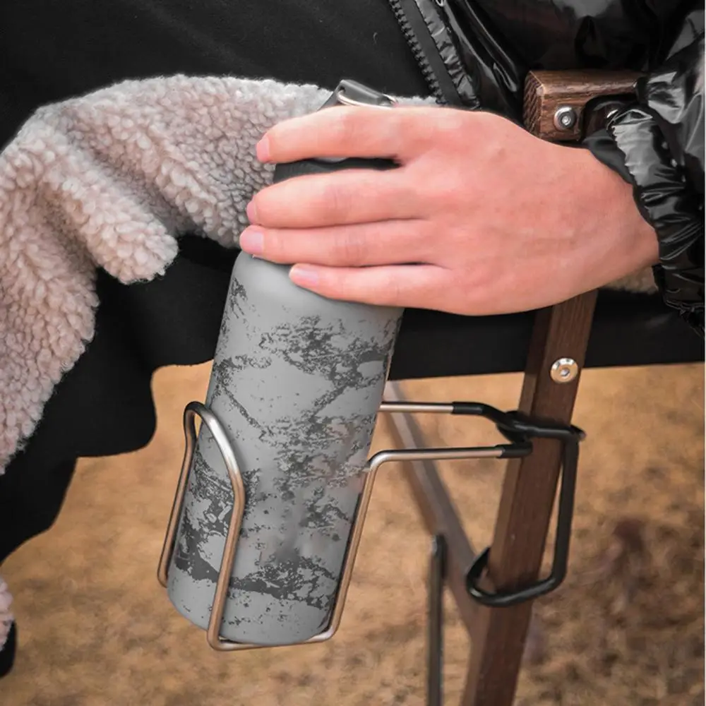 Stainless Steel Camping Fishing Chair Water Bottle Holder Bracket Hanging Rack Exquisite cup holder dropshipping